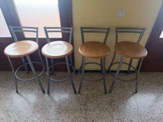 Taburetes Altos Cocina Madera y Metal