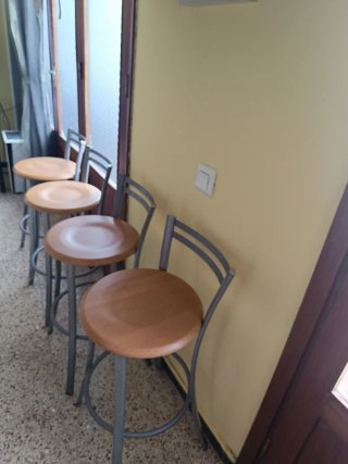 Taburetes Altos Cocina Madera y Metal