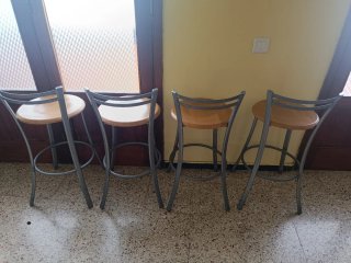 Taburetes Altos Cocina Madera y Metal