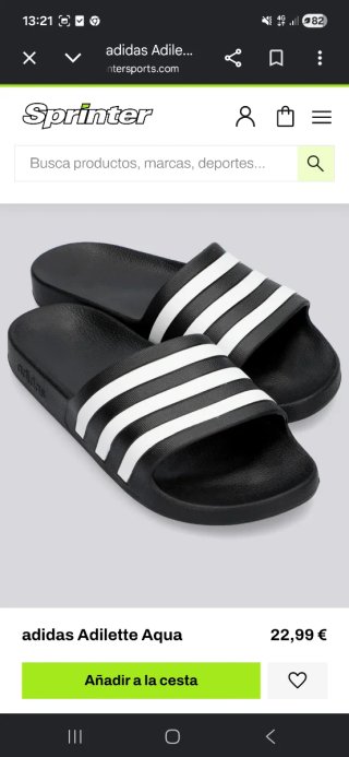 Chanclas Adidas Adilette Aqua Negras