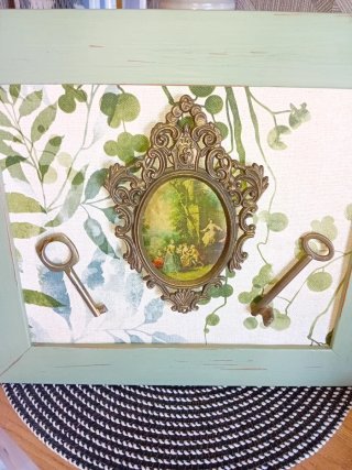 Cuadro Decorativo Vintage Llaves y marco antiguo