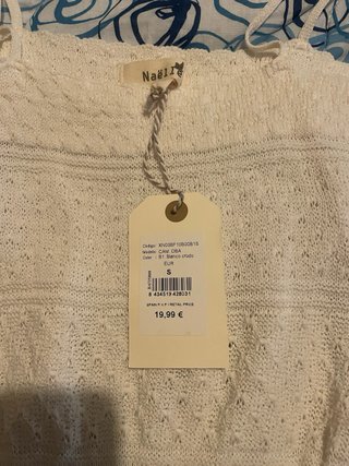 Top Naëlle  blanco talla S con etiquetas
