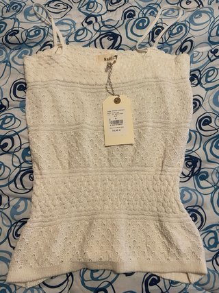 Top Naëlle  blanco talla S con etiquetas