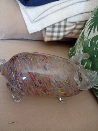 Figura de cristal soplado multicolor