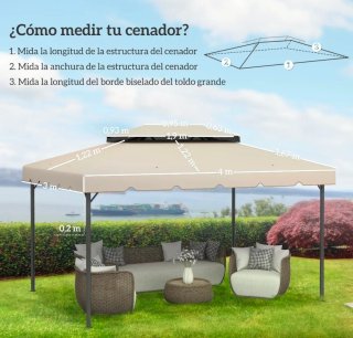 Techo Cenador Repuesto Beige 4x3