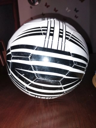 Balón de fútbol blanco y negro