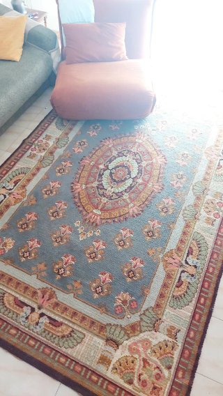 Alfombra Vintage Grande Azul Rosa
