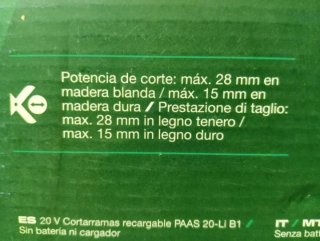Tijeras Podar Recargable PARKSIDE 20V