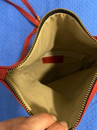 Borsetta vera pelle rossa con zip
