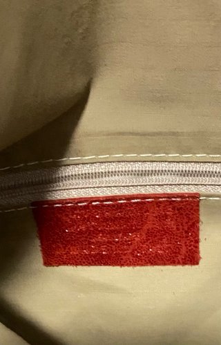 Borsetta vera pelle rossa con zip