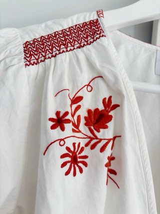 Blusa Rouje bordada blanca y roja talla 38