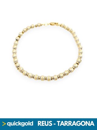035-556 PULSERA ORO DE 18K BOLAS 19CM