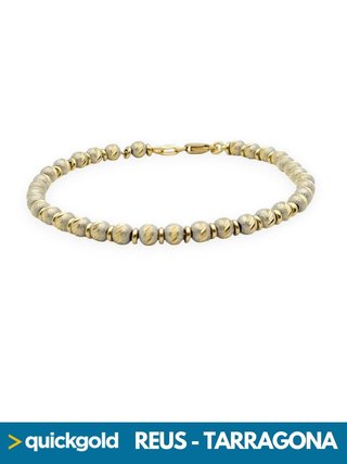 035-556 PULSERA ORO DE 18K BOLAS 19CM