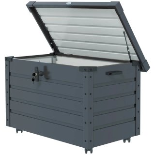 Baúl Almacenaje Exterior Acero Galvanizado Gris