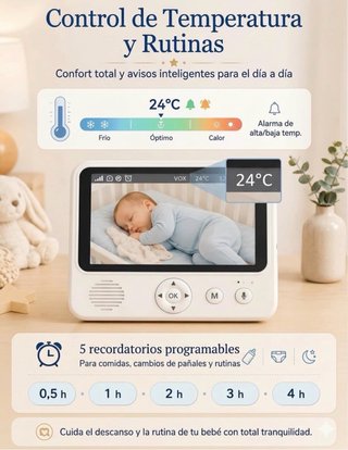 Vigilabebés 2.8” IPS + Modo VOX 96H