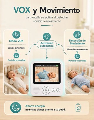 Vigilabebés 2.8” IPS + Modo VOX 96H