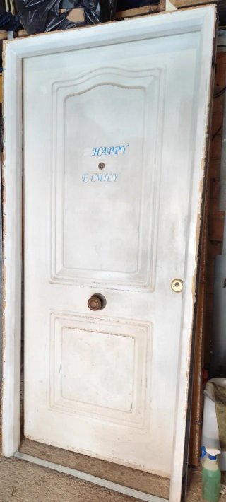 Puerta de entrada blanca Para exterior metálica