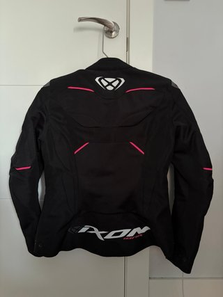 Chaqueta Moto IXON Negra y Rosa Talla S