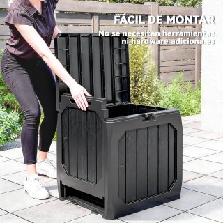 Baúl Almacenaje Exterior Plástico Negro