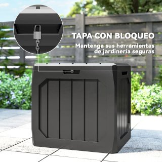 Baúl Almacenaje Exterior Plástico Negro