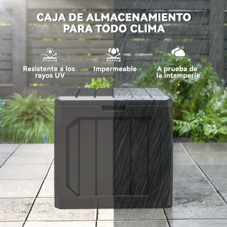 Baúl Almacenaje Exterior Plástico Negro