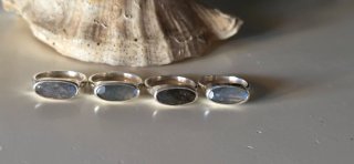 Anillo plata de ley labradorita los apilables