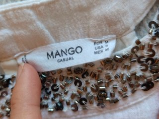 Vestido blanco Mango con pedrería