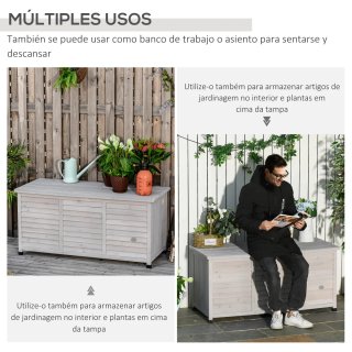 Baúl de Madera Exterior Gris
