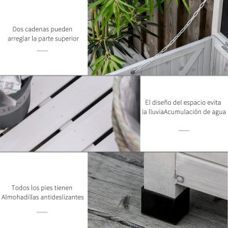 Baúl de Madera Exterior Gris