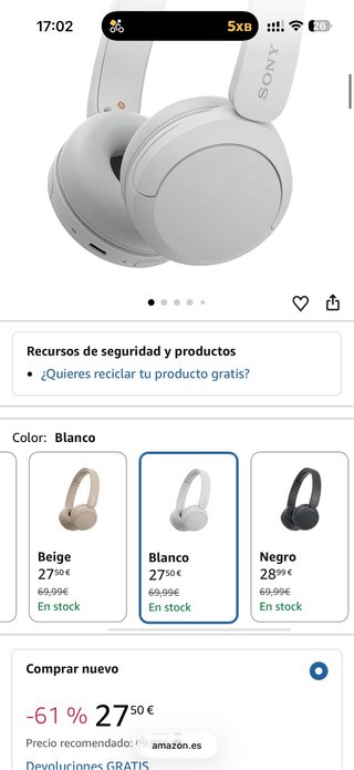 Auriculares Sony WH-CH520 Blancos