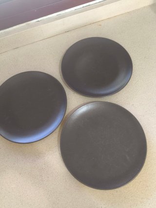 Set 3 Platos Ikea Porcelana marrón