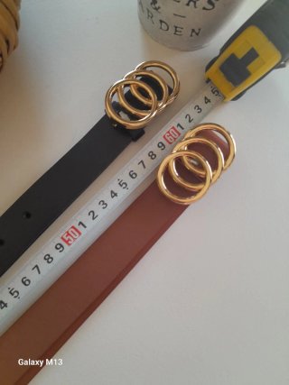 2 Cinturones Talla 120cm Nuevos/NEGRO Y CAMEL