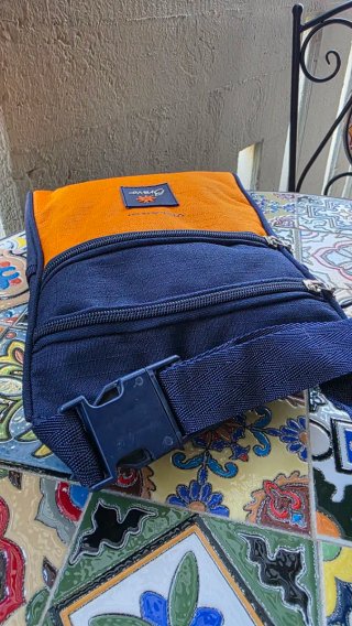 Marsupio tracolla Villaggi Bravo blu/arancio