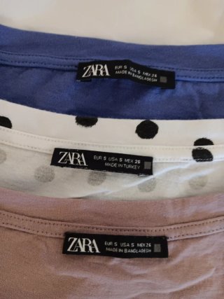Lote 3 camisetas Zara