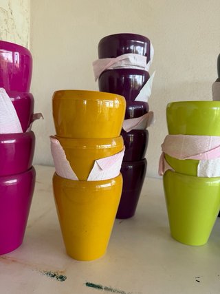 Conjunto Maceteros Cerámica Colores