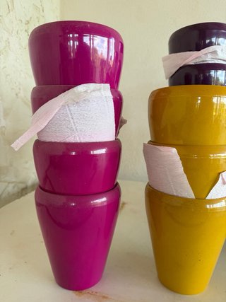 Conjunto Maceteros Cerámica Colores