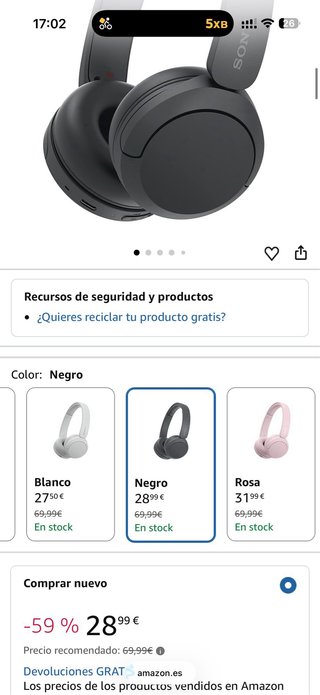 Auriculares Sony WH-CH520 Negros