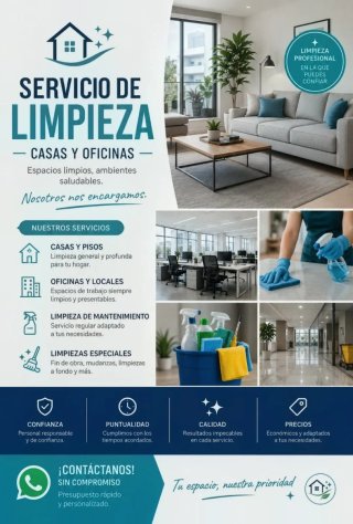 Servicio de limpieza a domicilio y oficinas".