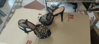 Sandalias Schutz Tacón Negro Talla 37