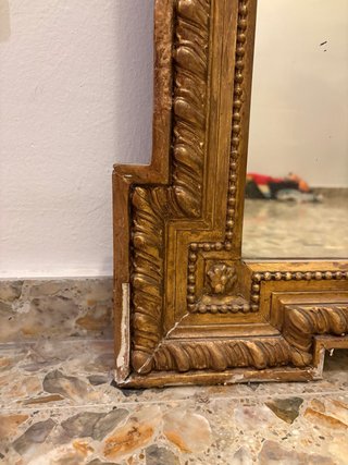 Espejo Grande Estilo Luis XVI Madera Dorado