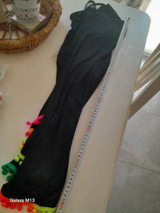 Vestido Pareo Playa Negro con Pompones