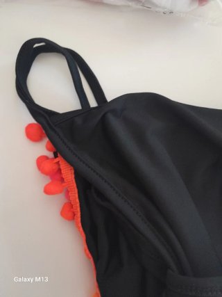 Vestido Pareo Playa Negro con Pompones