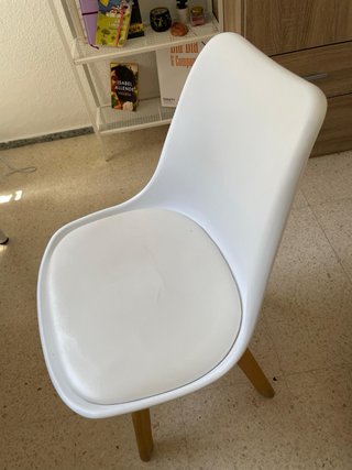 Sillas comedor blancas y madera