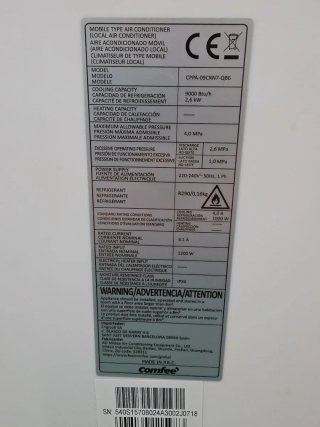 Comfee Aire Acondicionado Portátil 9000 BTU