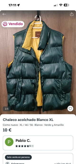 Chaleco acolchado reversible XL
