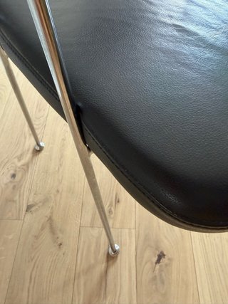 Silla Vintage Madera, Cuero y Metal