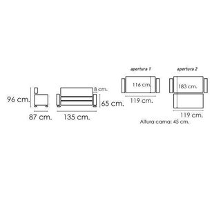 Sofa cama Bilbao a estrenar 135cm