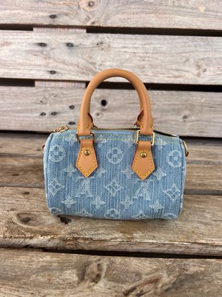 Borsa Louis Vuitton Nano Speedy Denim Blu