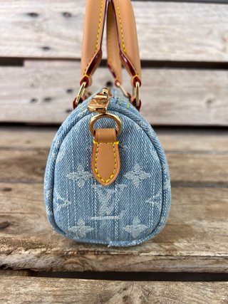 Borsa Louis Vuitton Nano Speedy Denim Blu