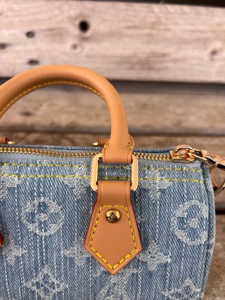 Borsa Louis Vuitton Nano Speedy Denim Blu